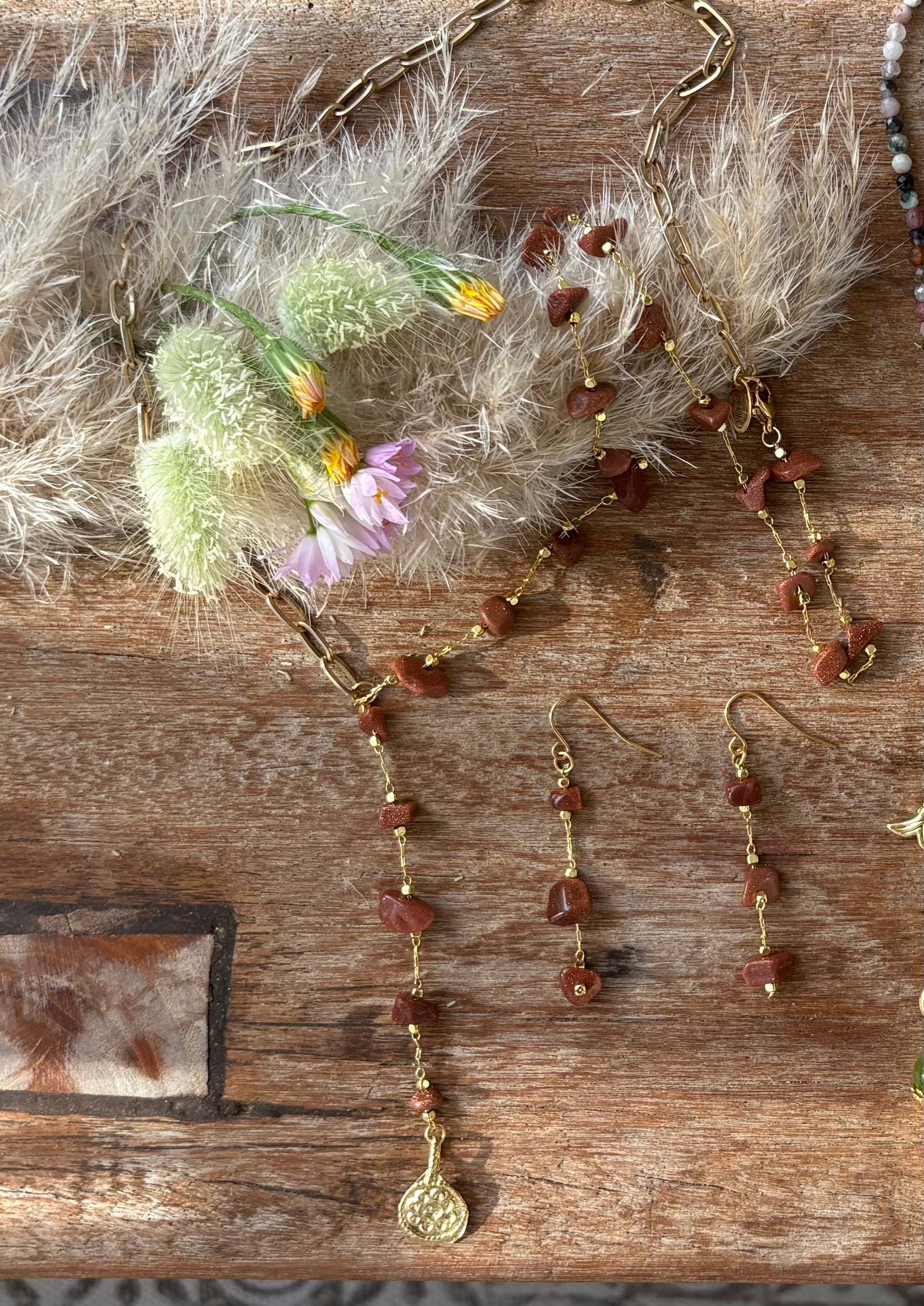 The Sandstone Sparkle Drop Earrings