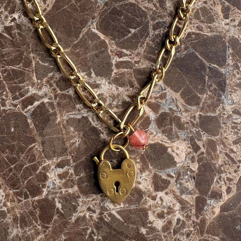 Vintage Heart Lock Pendant Necklace