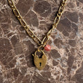Vintage Heart Lock Pendant Necklace