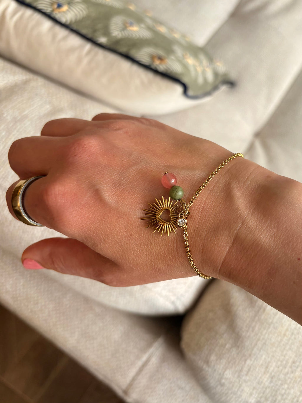 The Sunburst Heart & Gemstone Bracelet
