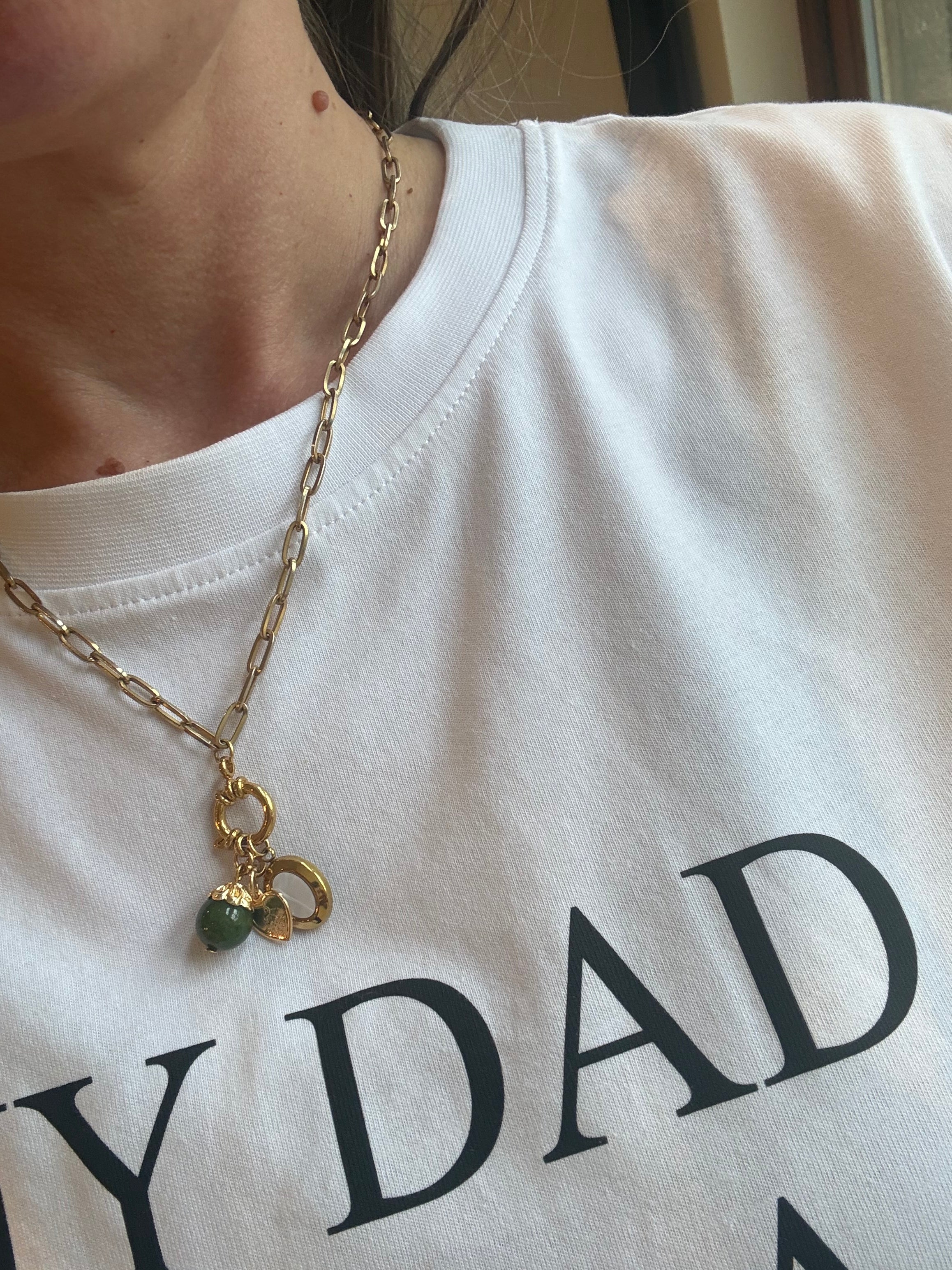 Gold Plated Link Necklace with Interchangeable Charms