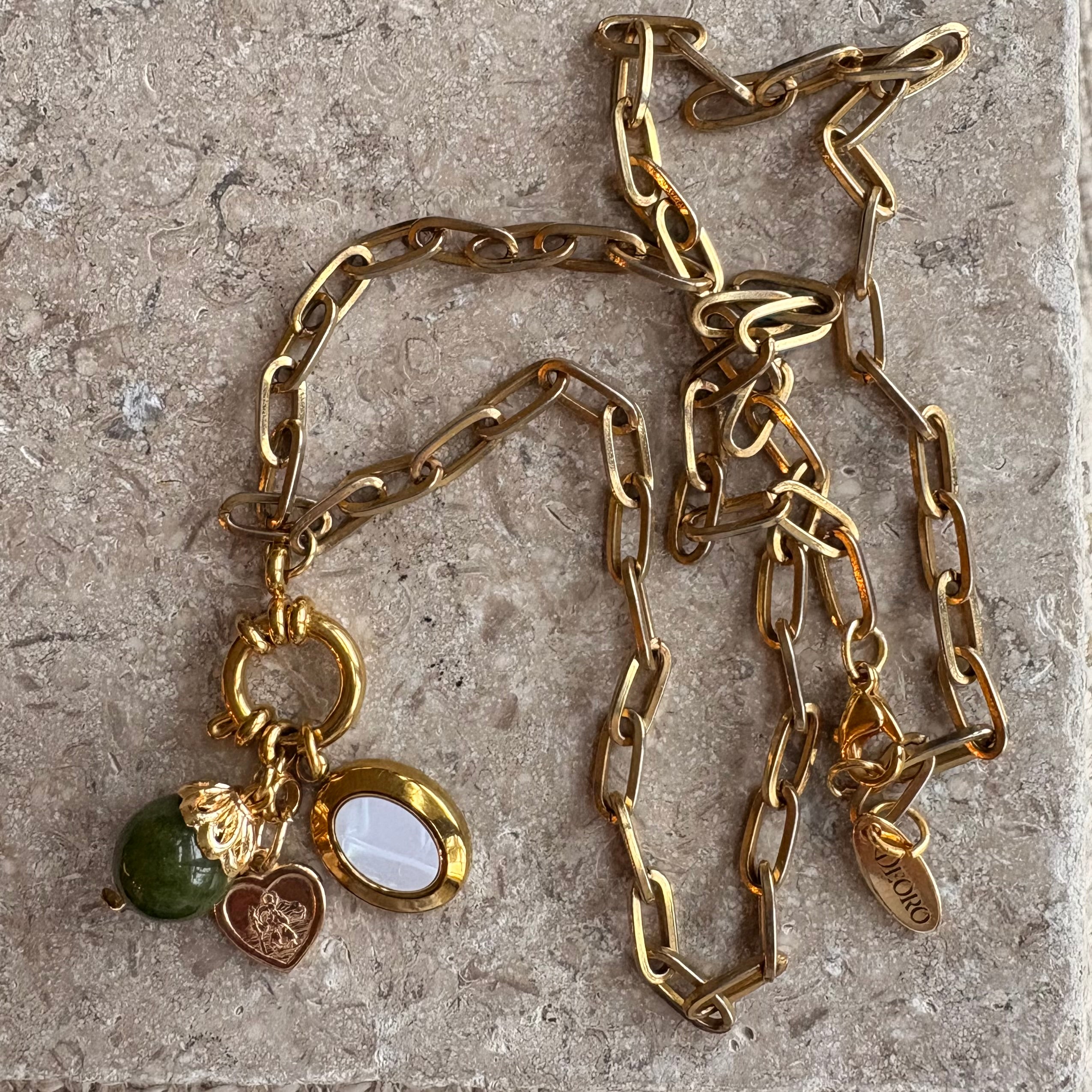 Gold Plated Link Necklace with Interchangeable Charms