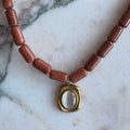Goldstone & Moonstone Cabochon Pendant Necklace