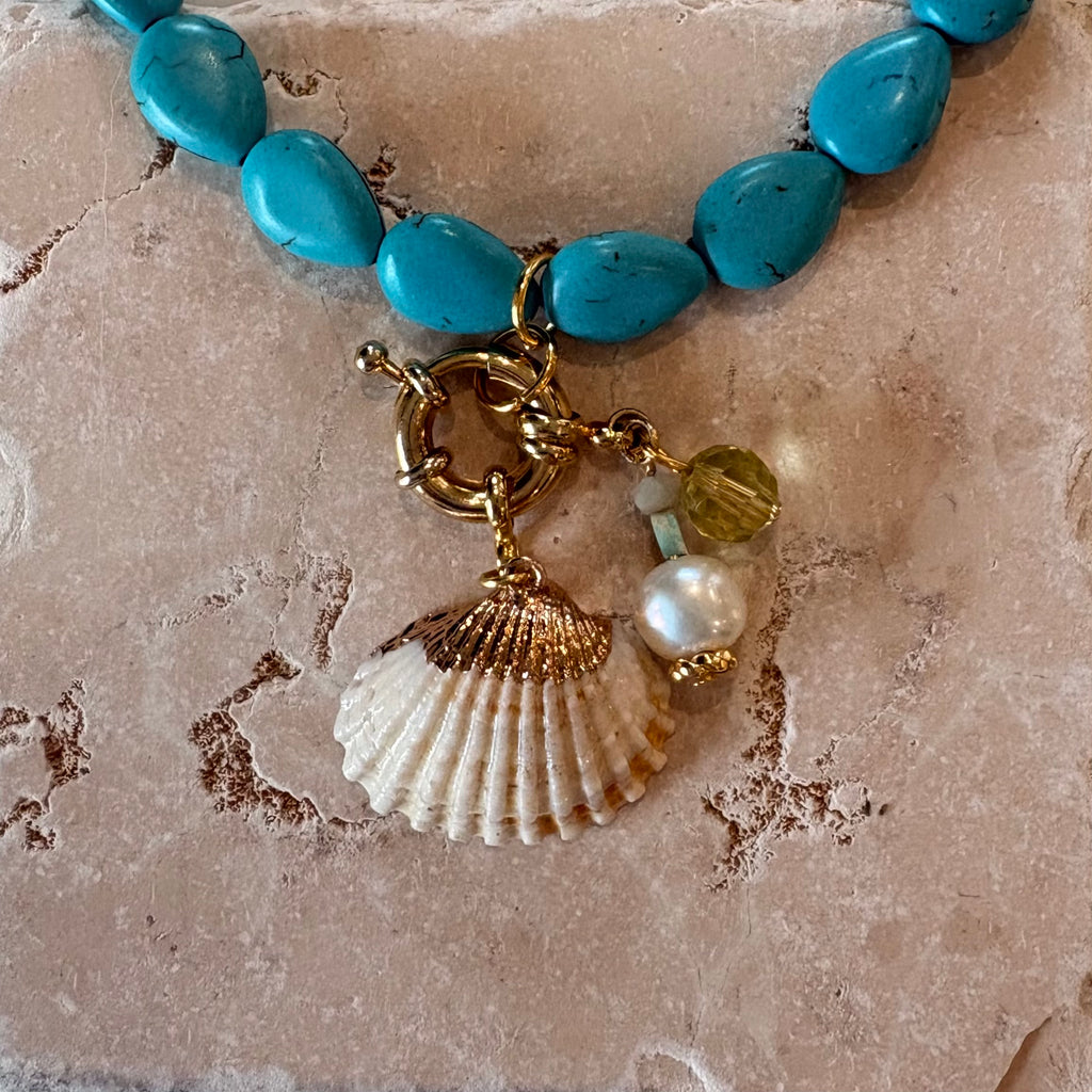 Natural Shell Turquoise Beaded Necklace