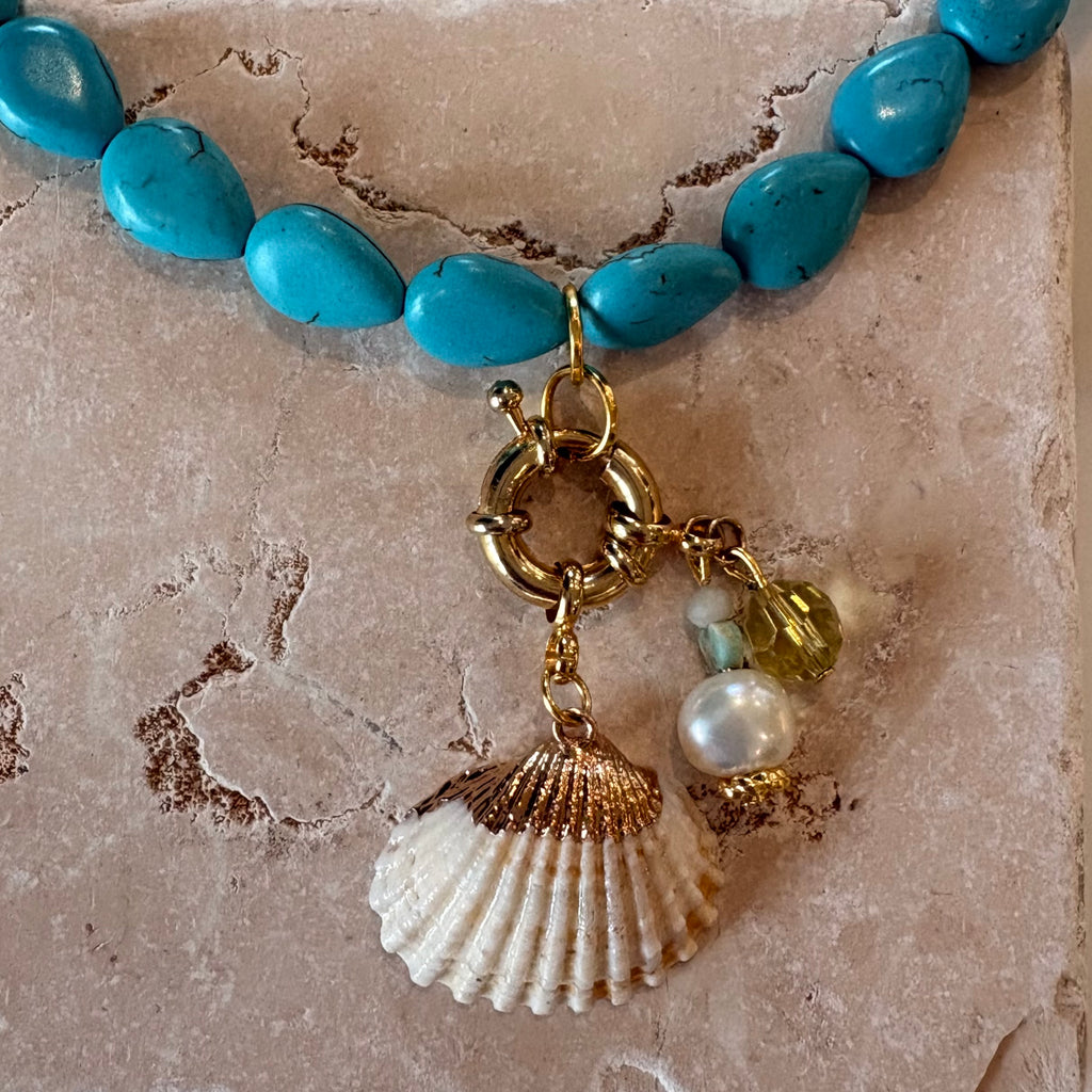 Natural Shell Turquoise Beaded Necklace