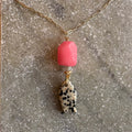 Dalmatian Jasper Fish Pendant Necklace