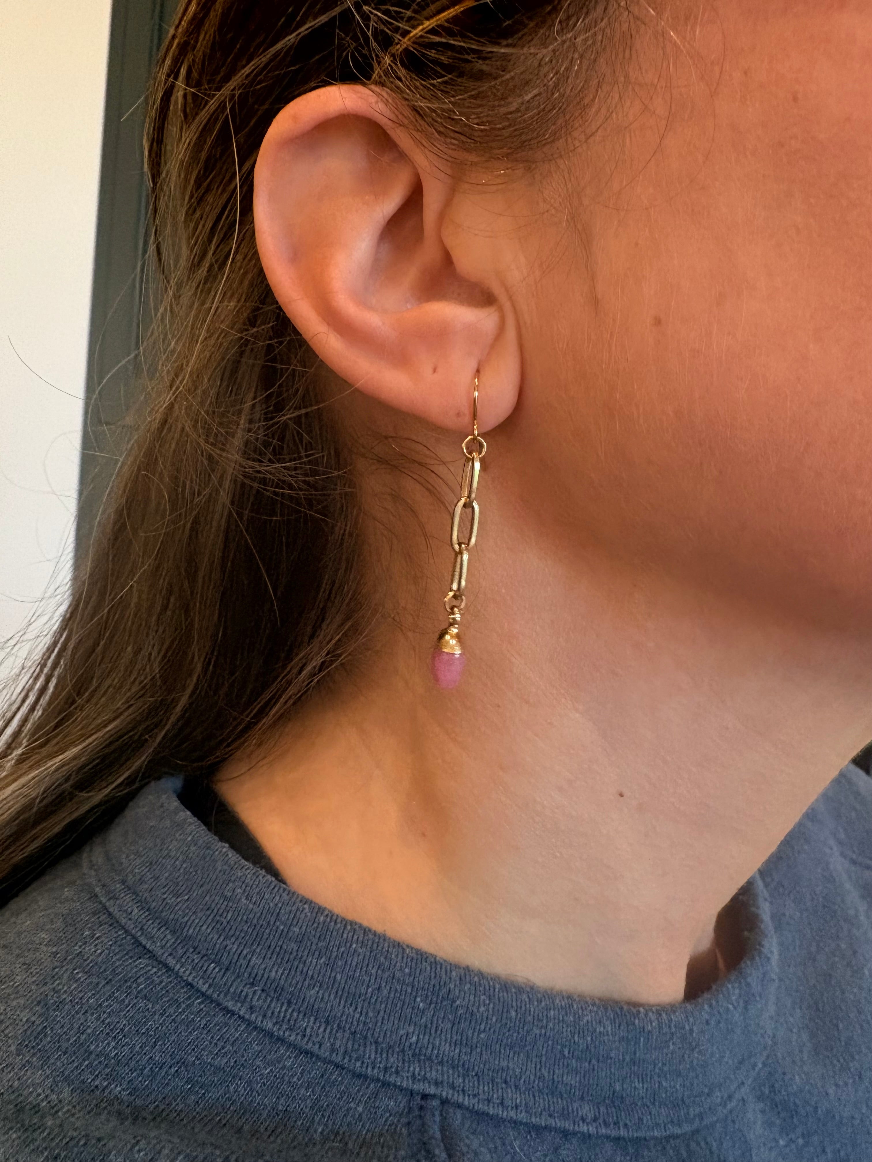 Pink Quartz Drop Earrings