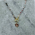 St Christopher Heart Charm Gemstone Necklace