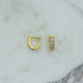 Gold Crystal Huggie Earrings