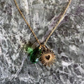 Sacred Heart Charm & Murano Glass Necklace