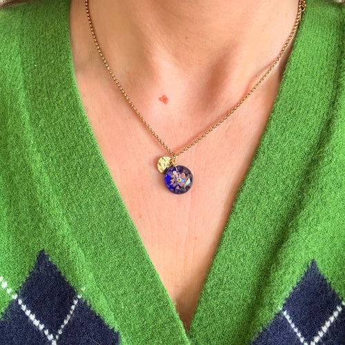 Blue Murano Evil Eye & Hamsa Hand Pendant Necklace
