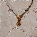 St Christopher Hexagon Pendant Gemstone Necklace