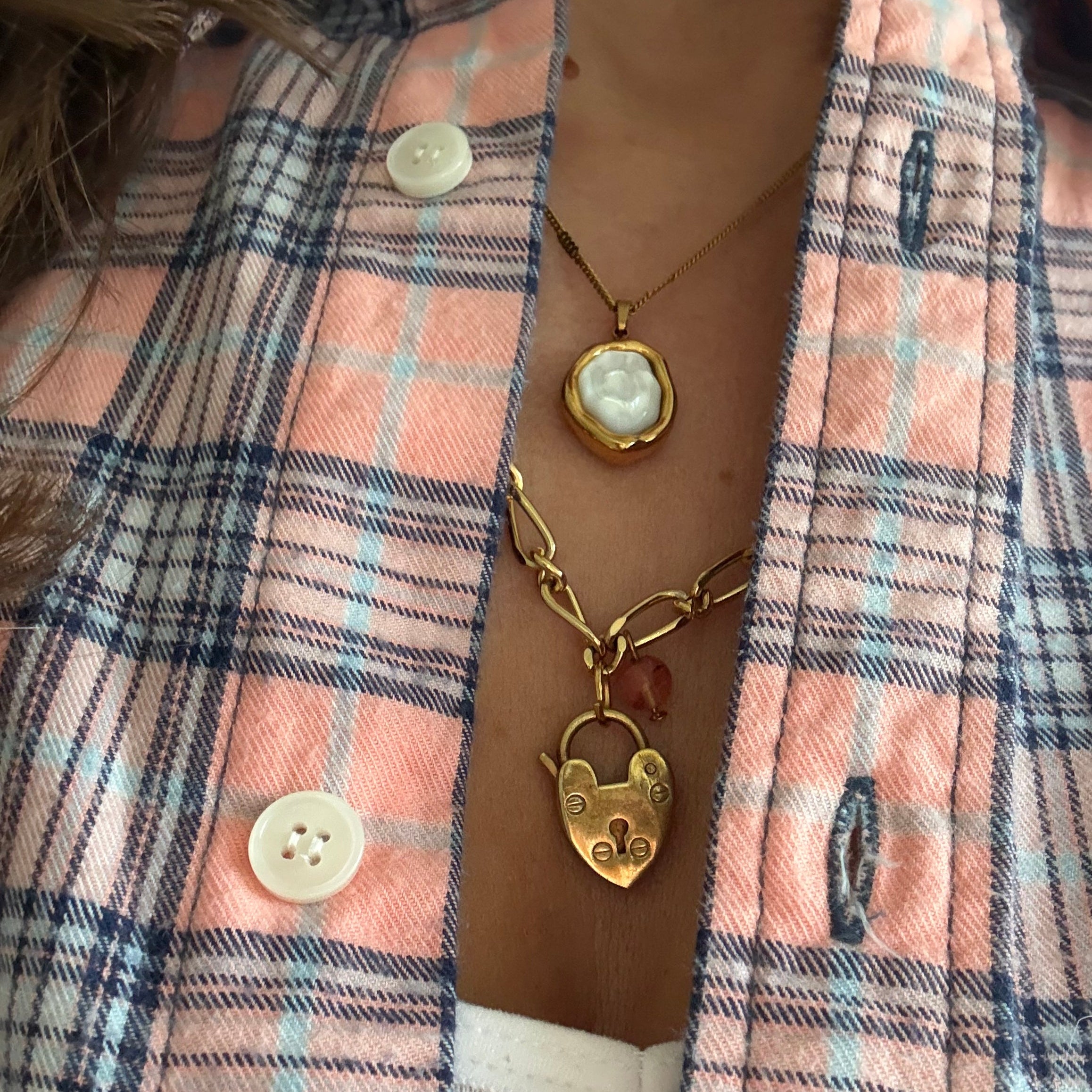 Pierre Cardin Vintage Heart Lock Pendant Necklace