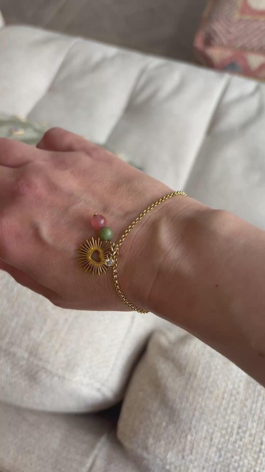 The Sunburst Heart & Gemstone Bracelet